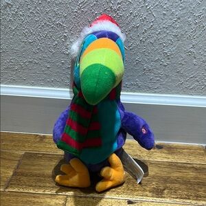 Colorful Toucan Plush Toy with Scarf